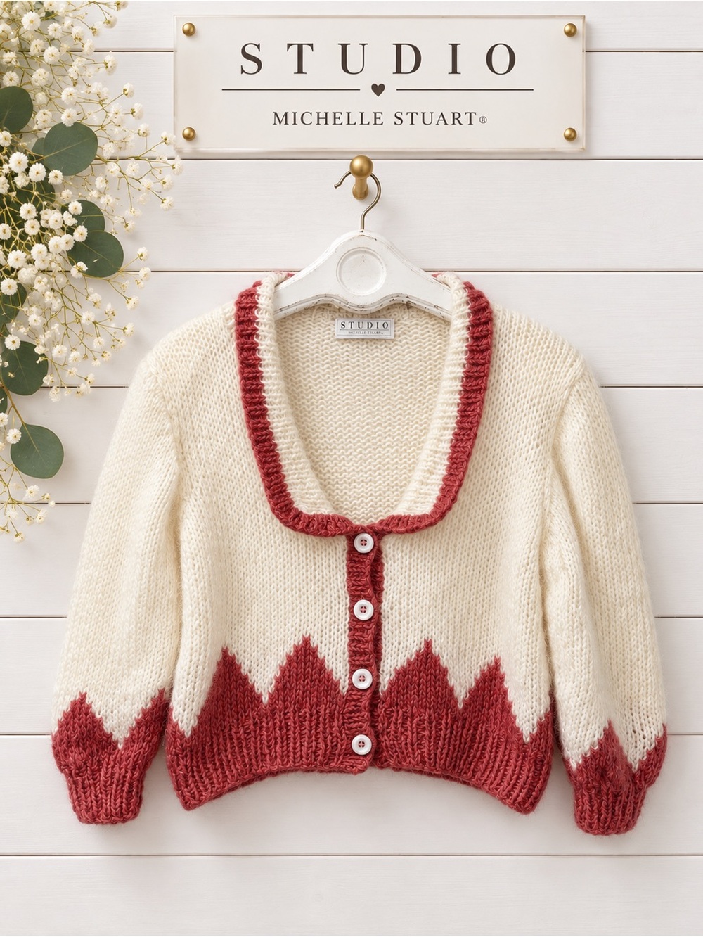 Studio Michelle Stuart Vintage Handmade Cropped Cardigan – Estimated Size L